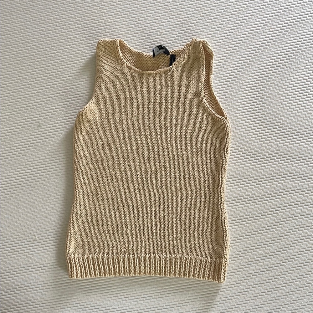 Theory Beige Sleeveless Knit Top